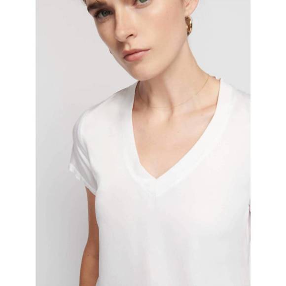 NEW NATION LTD june satin v-neck top in white - Picture 4 of 5